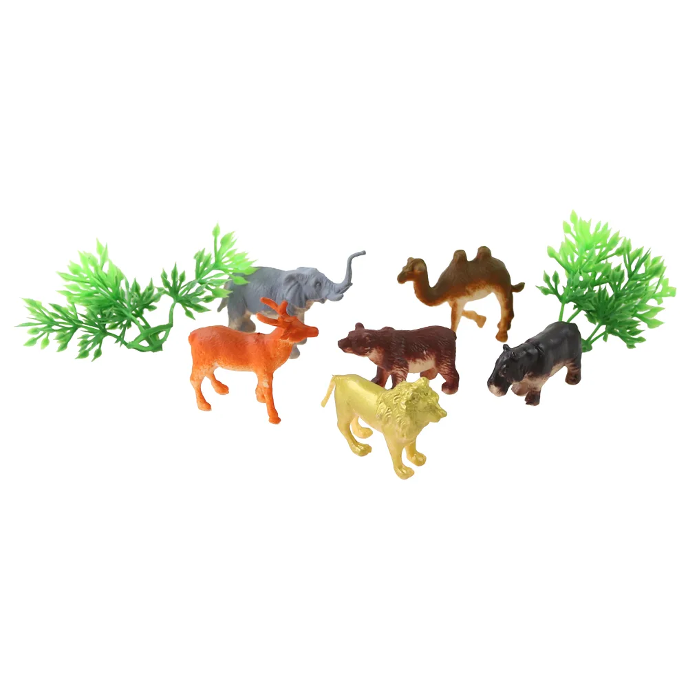 Set 6 animale salbatice din cauciuc Animal World 4 - 5 cm