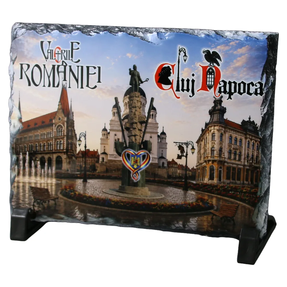 Placa din ardezie Cluj-Napoca 19 x 14 cm Placa din ardezie Cluj-Napoca 19 x 14 cm