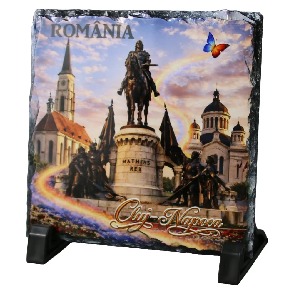 Placa din ardezie Cluj-Napoca 14 x 14 cm Placa din ardezie Cluj-Napoca 14 x 14 cm