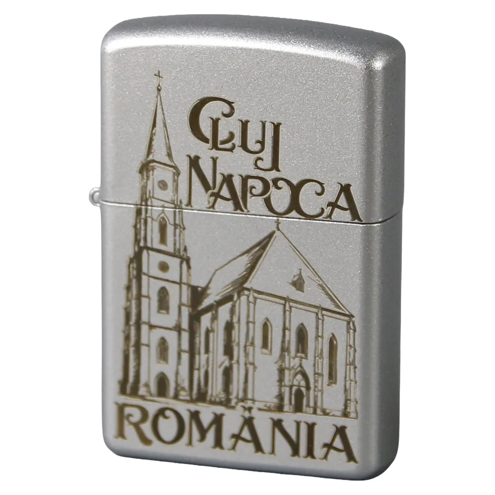 Bricheta metalica gravata Cluj-Napoca 3.5 x 5.5 cm Bricheta metalica gravata Cluj-Napoca 3.5 x 5.5 cm