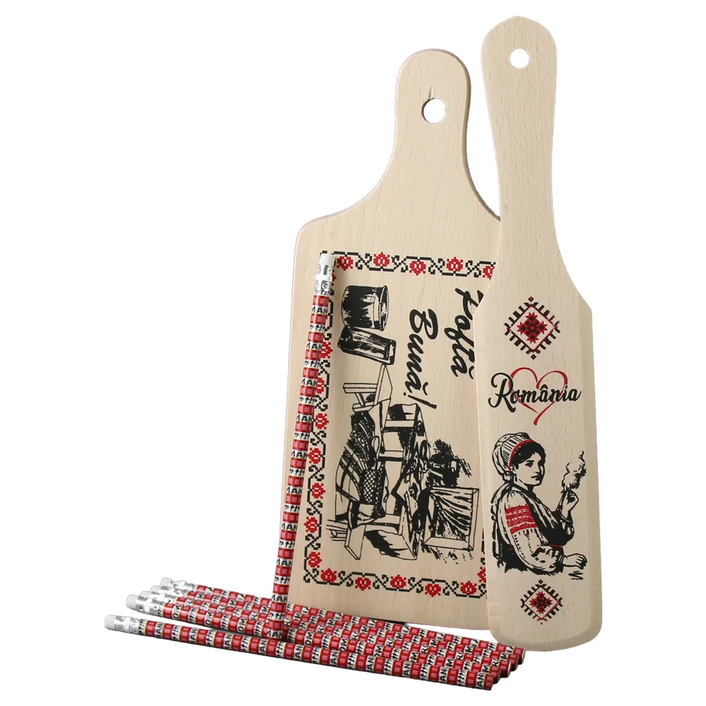 Set ustensile bucatarie cu creioane "Romania - Pofta buna"
