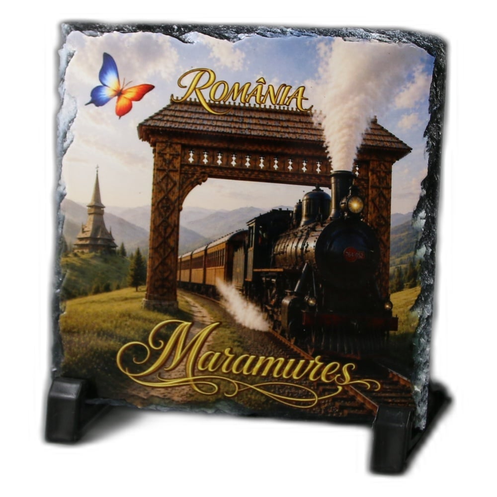 Placa ardezie "Romania" 14 x 14 cm Placa ardezie "Romania" 14 x 14 cm