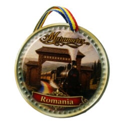 Magnet de frigider rotund din ceramica Maramures 6.5 cm
