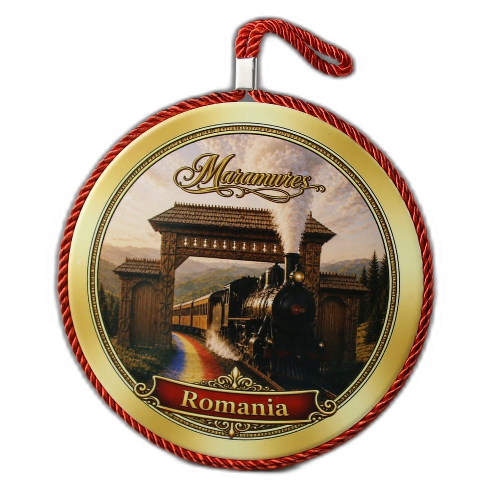 Decor perete din ceramica "Romania" Maramures 17 cm Decor perete din ceramica "Romania" Maramures 17 cm