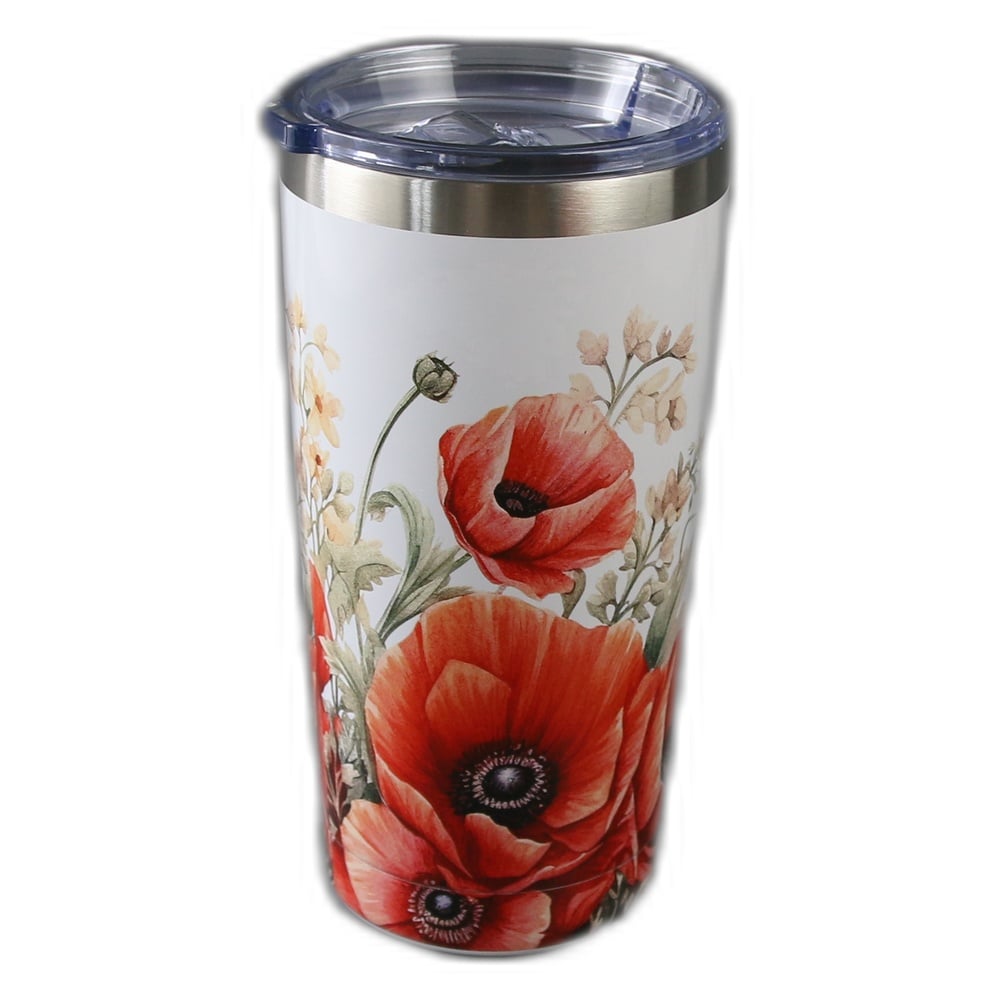 Cana termos 600 ml "Poppies' in cutie decorativa Cana termos 600 ml "Poppies' in cutie decorativa