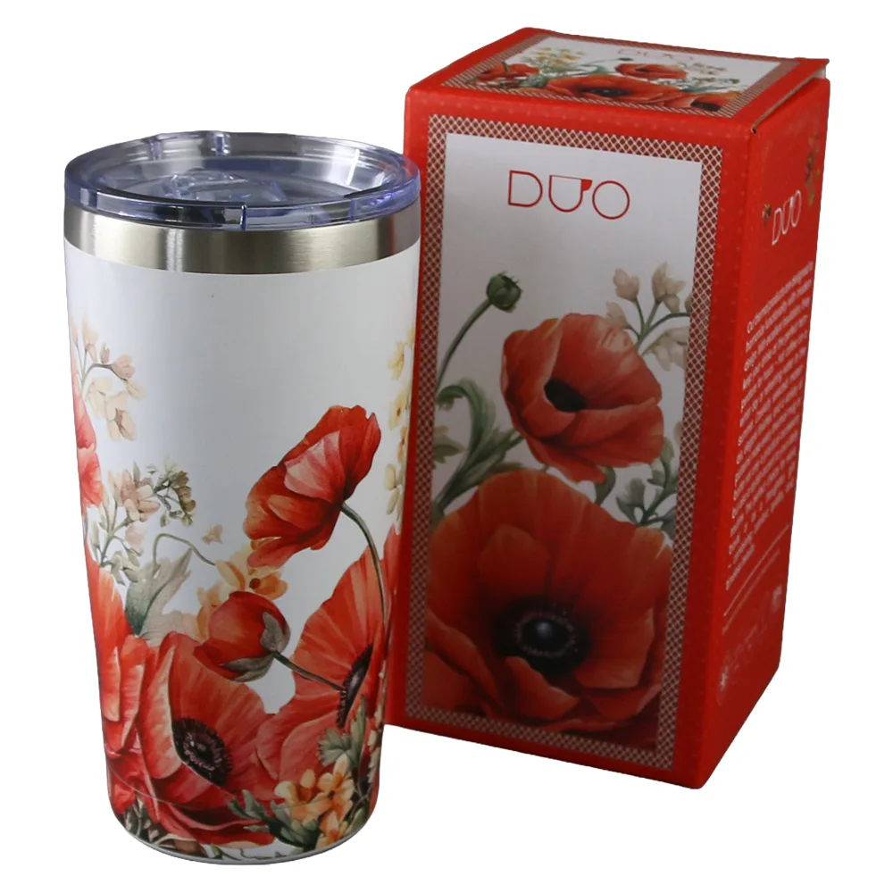 Cana termos 600 ml "Poppies' in cutie decorativa