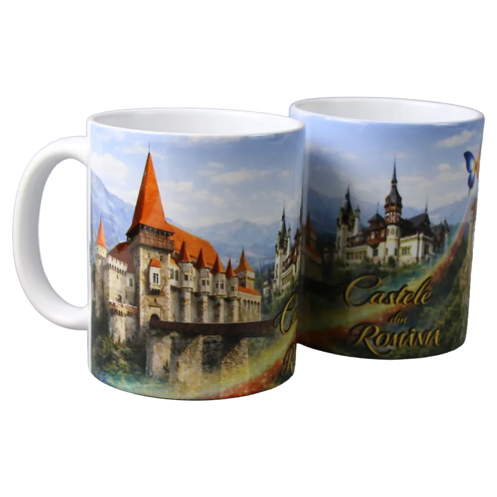 Cana din ceramica Castele din Romania 330 ml Cana din ceramica Castele din Romania 330 ml