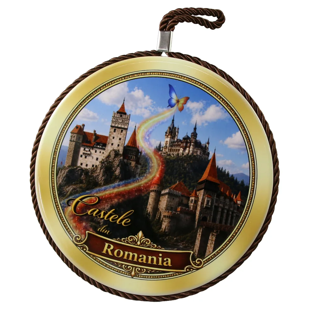 Decor de perete din ceramica Castele din Romania 17 cm Decor de perete din ceramica Castele din Romania 17 cm