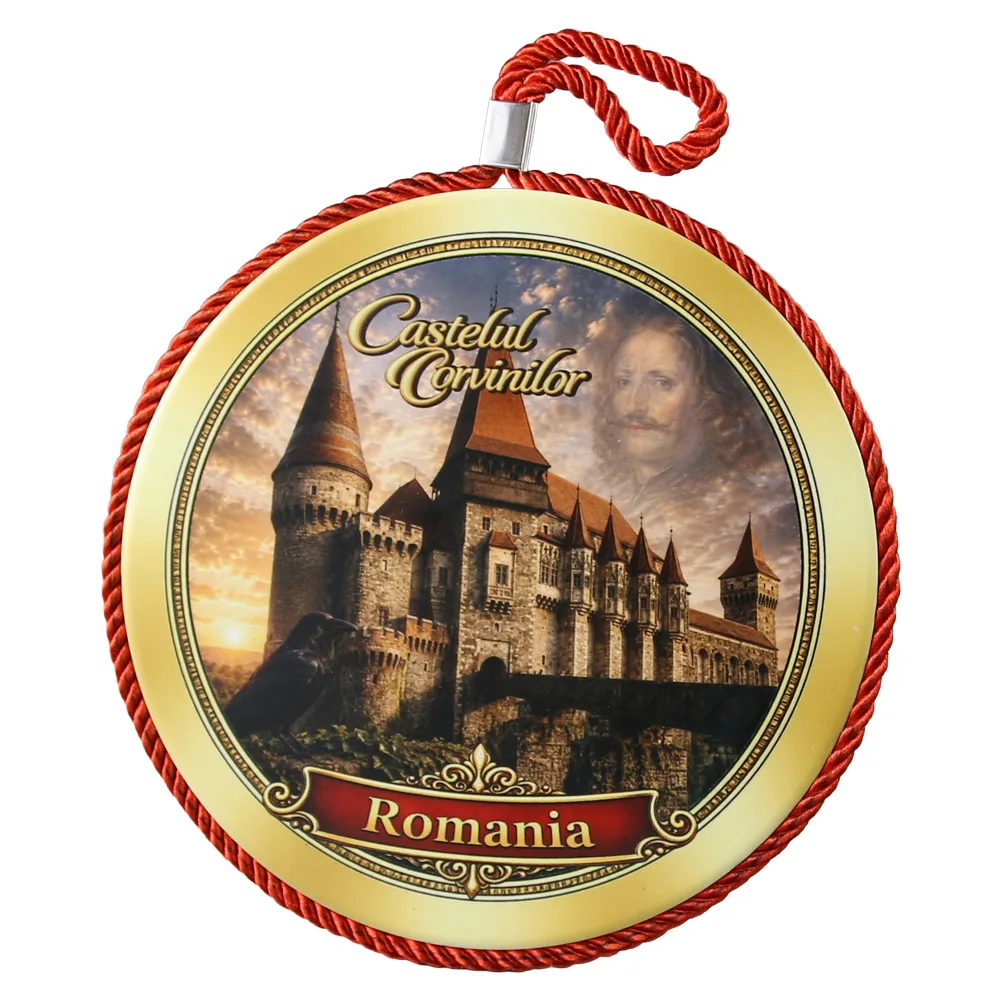 Decor de perete din ceramica Castelul Corvinilor 17 cm Decor de perete din ceramica Castelul Corvinilor 17 cm