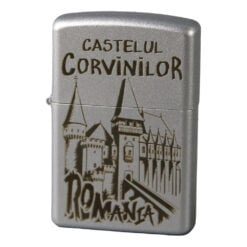 Bricheta metalica gravata "Castelul Corvinilor" 3.5 x 5.5 cm