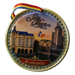 Magnet de frigider rotund din ceramica Satu Mare 6.5 cm