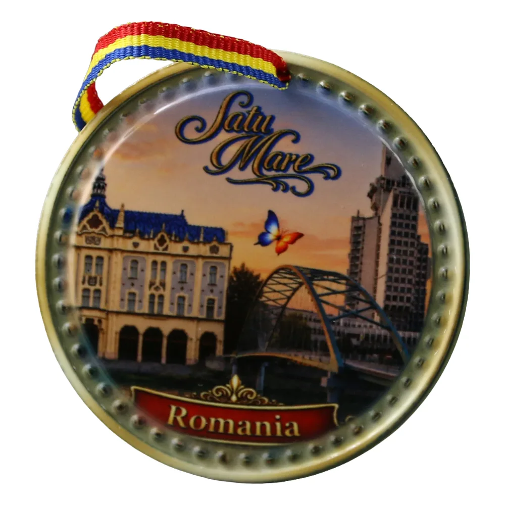 Magnet de frigider rotund din ceramica Satu Mare 6.5 cm