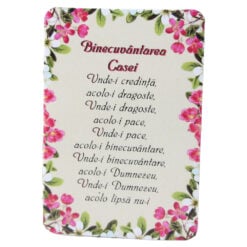 Magnet de frigider din plastic "Binecuvantarea casei" 5.5 x 8 cm