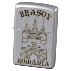 Bricheta metalica gravata "Brasov/Romania" 3.8 x 5.5 cm