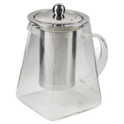 Ceainic din sticla cu infuzor si capac din inox 750 ml
