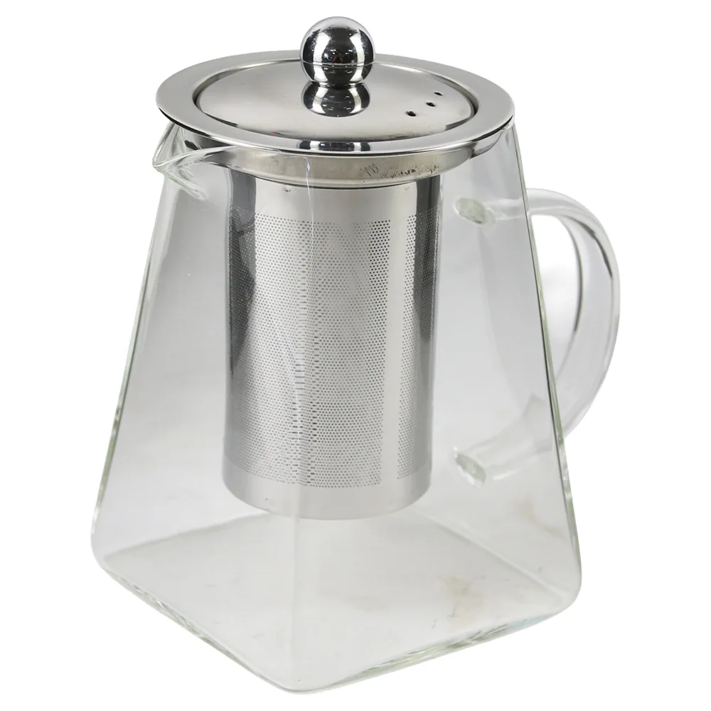 Ceainic din sticla cu infuzor si capac din inox 750 ml Ceainic din sticla cu infuzor si capac din inox 750 ml