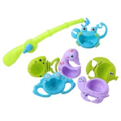 Set de pescuit pentru copii cu undita si animale marine 7 piese 3+