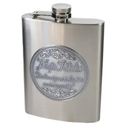 Plosca metalica 220 ml cu mesaj in relief "Jofajta palinka..."