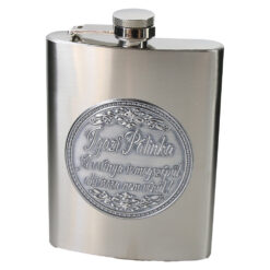 Plosca metalica 220 ml cu mesaj in relief "Igazi palinka..."