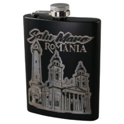 Plosca metalica gravata Satu Mare 220 ml