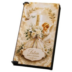 Caseta cadou din lemn pentru bani "Isten aldasa kiserjen" 10 x 17.5 cm