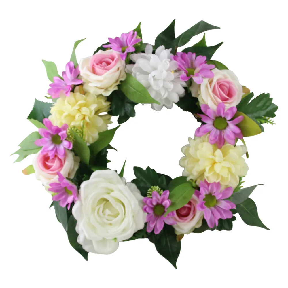 Coronita pentru cimitir cu flori artificiale 35 cm