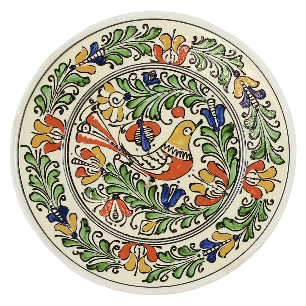 Farfurie decorativa din ceramica de Corund cu motive traditionale 24 cm