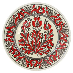 Farfurie decorativa din ceramica de Corund cu motive traditionale 24 cm