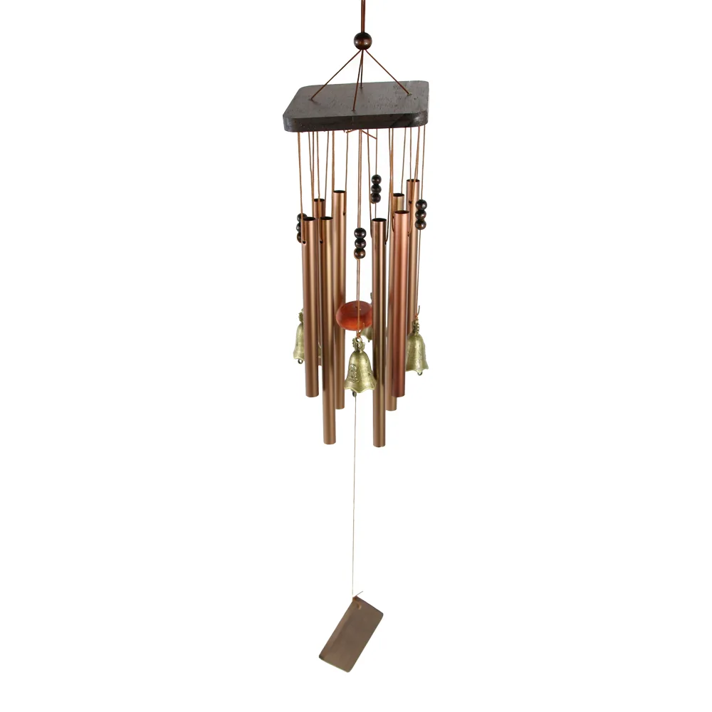 Clopotel de vant cu tuburi si clopotei metalice 60 cm Clopotel de vant cu tuburi si clopotei metalice 60 cm