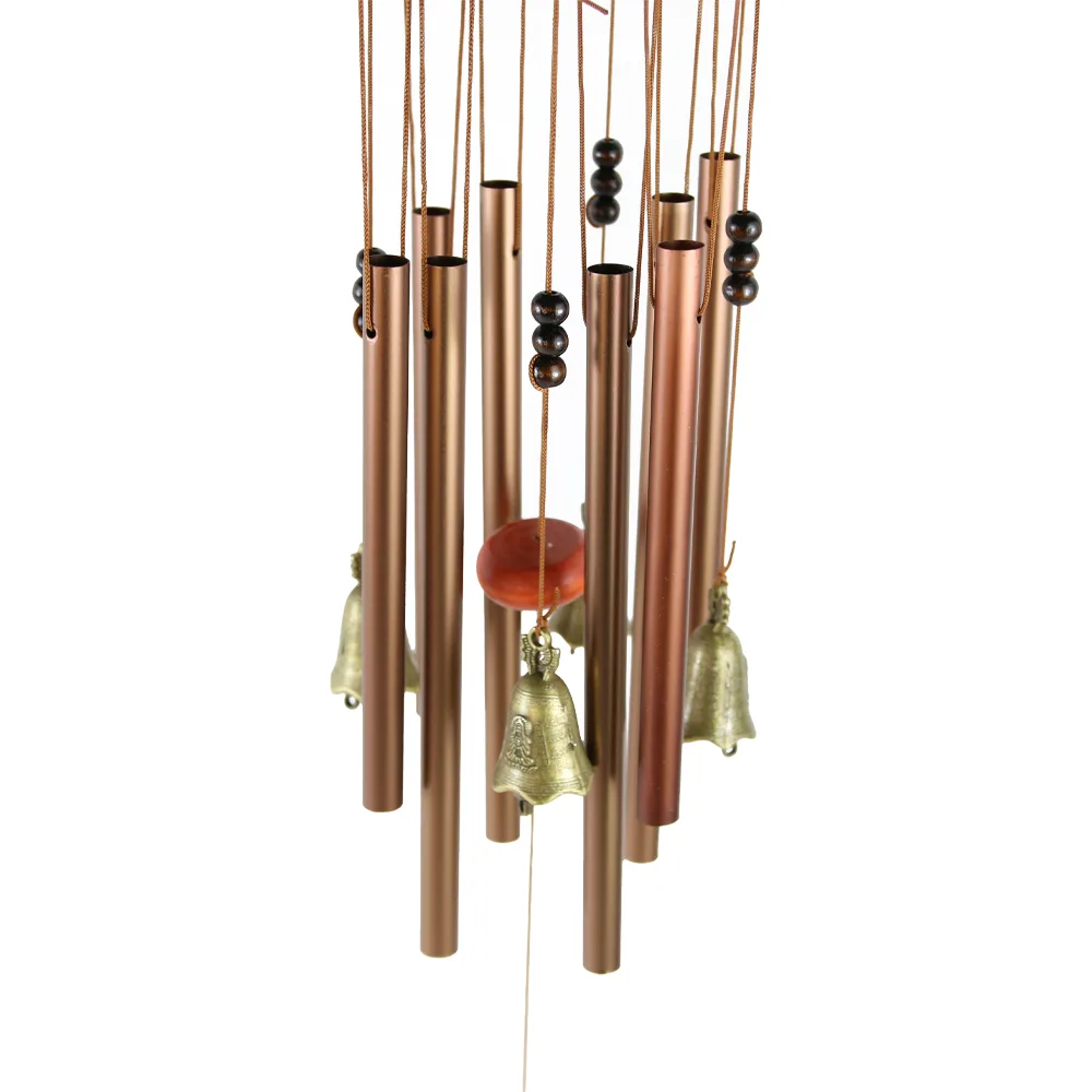 Clopotel de vant cu tuburi si clopotei metalice 60 cm Clopotel de vant cu tuburi si clopotei metalice 60 cm