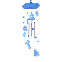 Clopotel de vant cu flori din plastic 70 cm