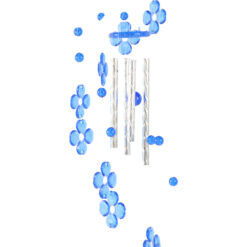 Clopotel de vant cu flori din plastic 70 cm