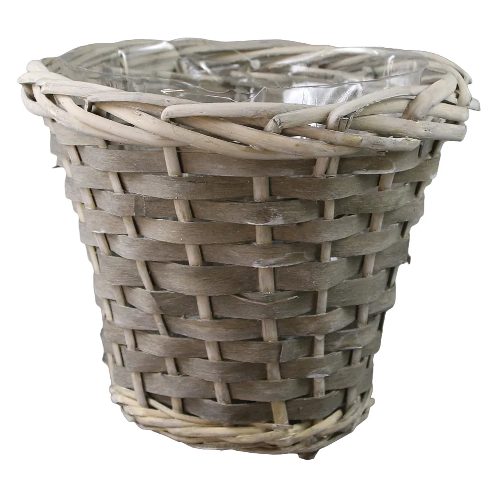 Cos rotund din rachita gri pentru flori 18 x 15 cm Cos rotund din rachita gri pentru flori 18 x 15 cm