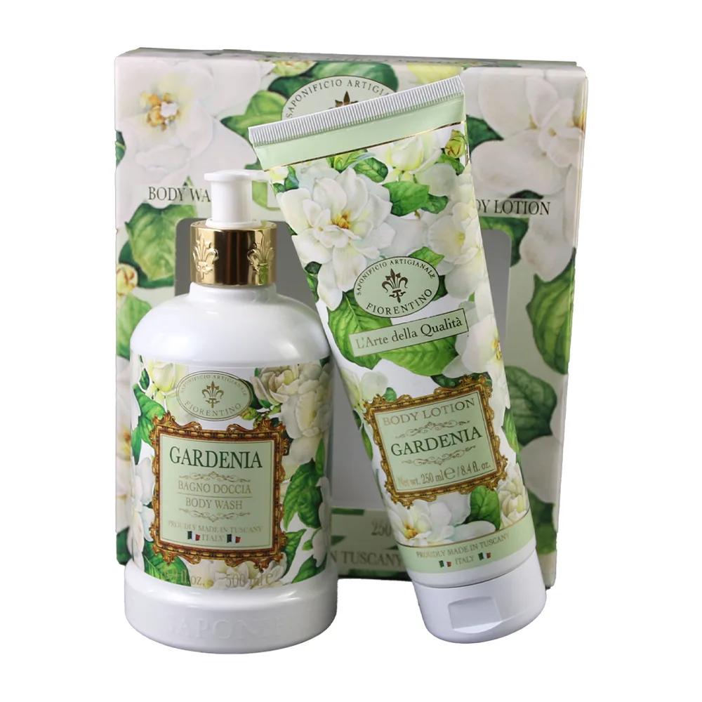 Set cadou pentru baie Florentino Gardenie 500 + 250 ml - gel de dus si lotiune de corp