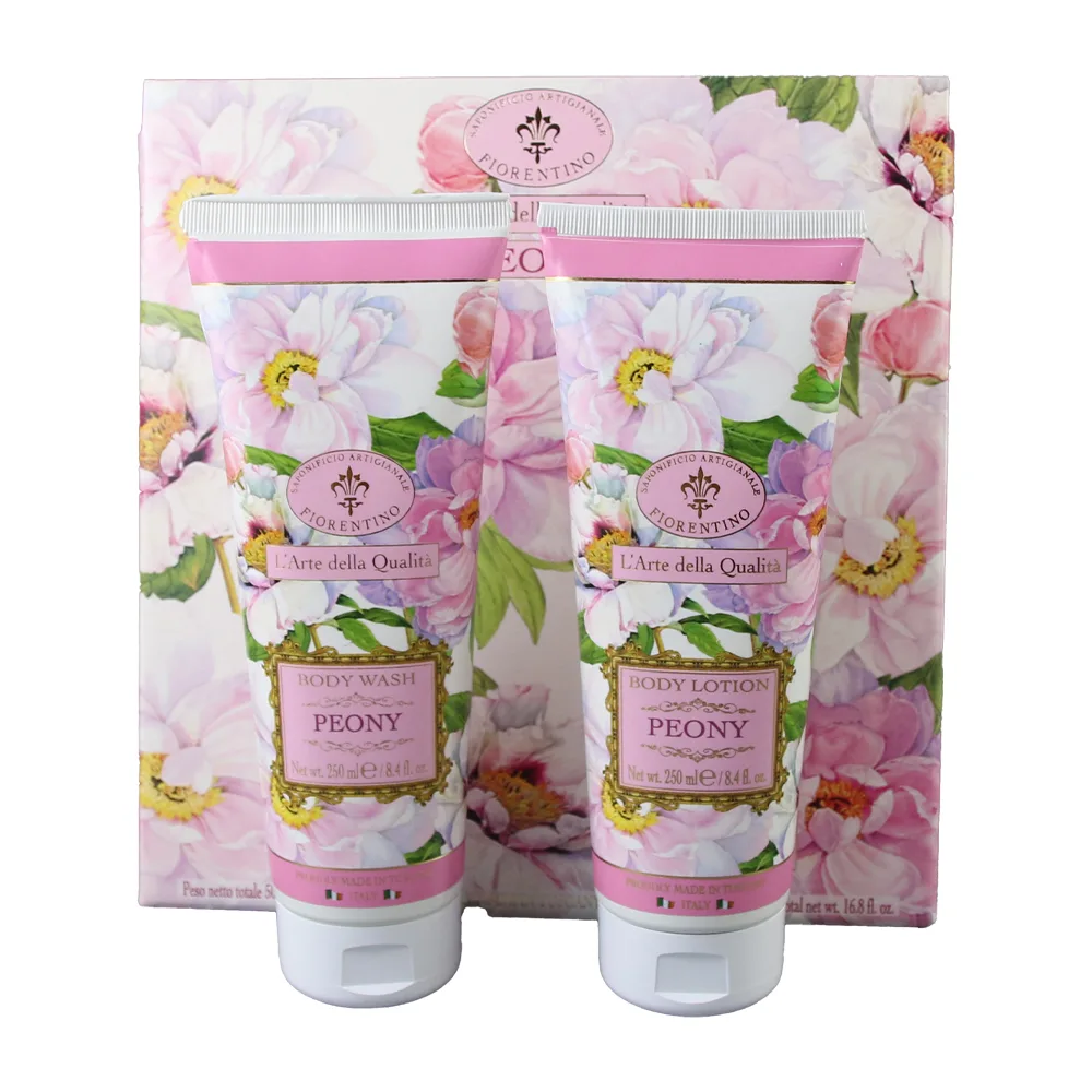 Set cadou pentru baie Florentino Peony 250 ml - gel de dus si lotiune de corp Set cadou pentru baie Florentino Peony 250 ml - gel de dus si lotiune de corp