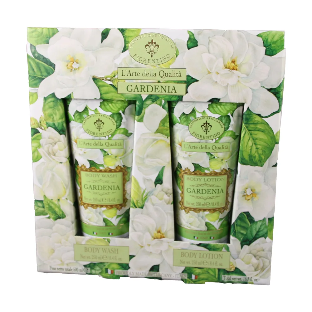 Set cadou pentru baie Florentino Gardenie 250 ml - gel de dus si lotiune de corp Set cadou pentru baie Florentino Gardenie 250 ml - gel de dus si lotiune de corp