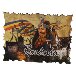 Magnet de frigider din lemn Welcome to Romania 9.5 x 7 cm