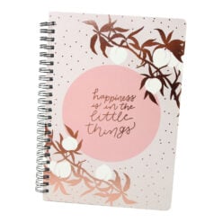 Agenda nedatata cu spirala si pagini liniate Funze aurii 18.5 x 25 cm