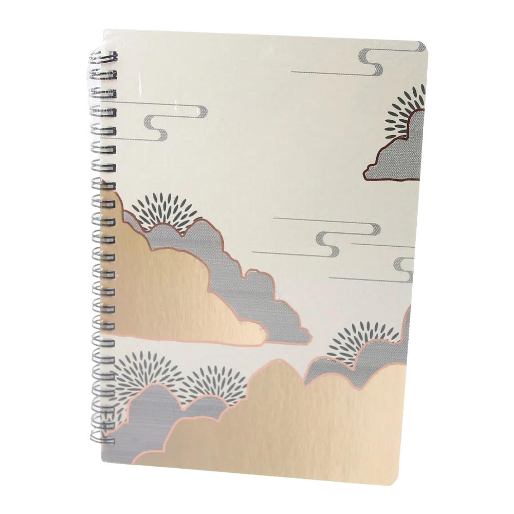 Agenda nedatata cu spirala si pagini liniate Funze aurii 18.5 x 25 cm