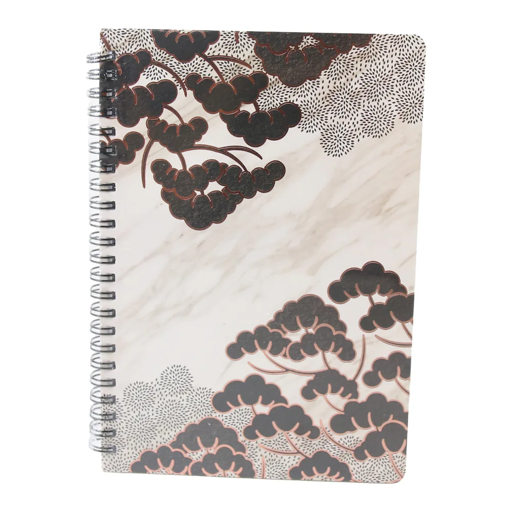 Agenda nedatata cu spirala si pagini liniate Funze aurii 18.5 x 25 cm