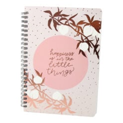Agenda nedatata cu spirala si pagini liniate Funze aurii 15 x 21 cm