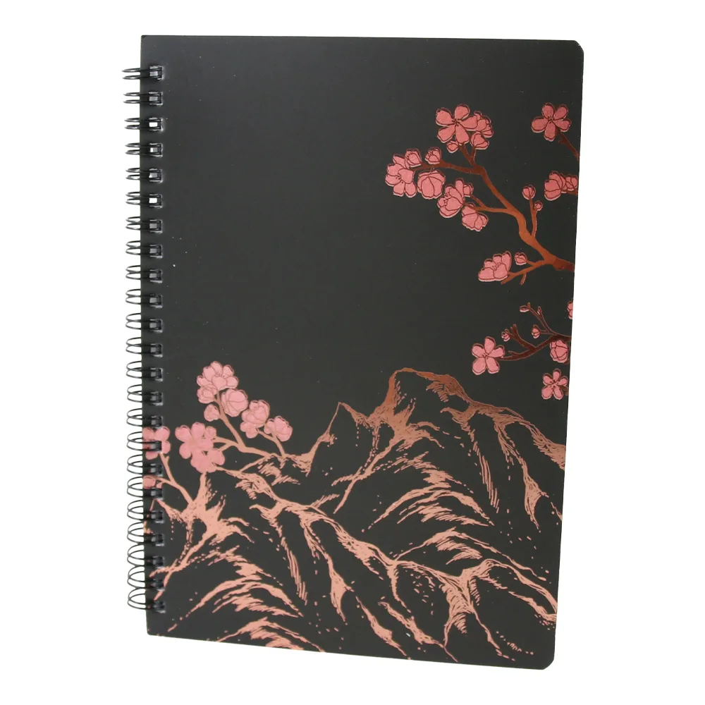 Agenda nedatata cu spirala si pagini liniate Funze aurii 15 x 21 cm Agenda nedatata cu spirala si pagini liniate Funze aurii 15 x 21 cm