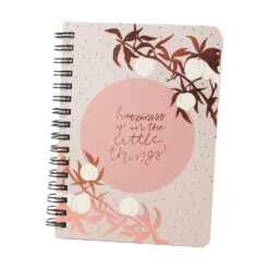 Agenda nedatata cu spirala si pagini liniate Funze aurii 11 x 14.5 cm