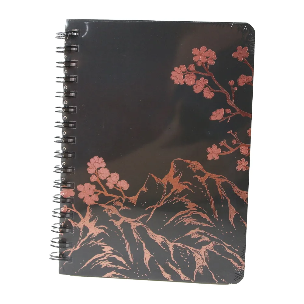 Agenda nedatata cu spirala si pagini liniate Funze aurii 11 x 14.5 cm