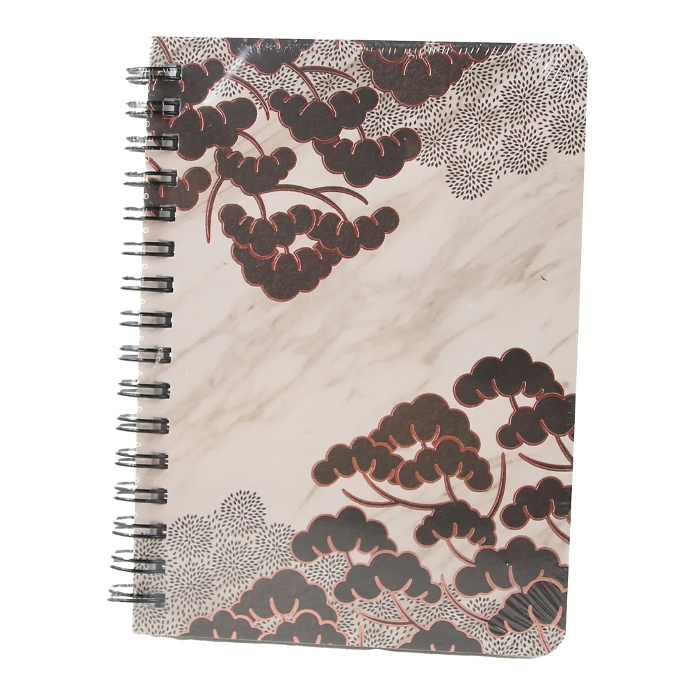 Agenda nedatata cu spirala si pagini liniate Funze aurii 11 x 14.5 cm