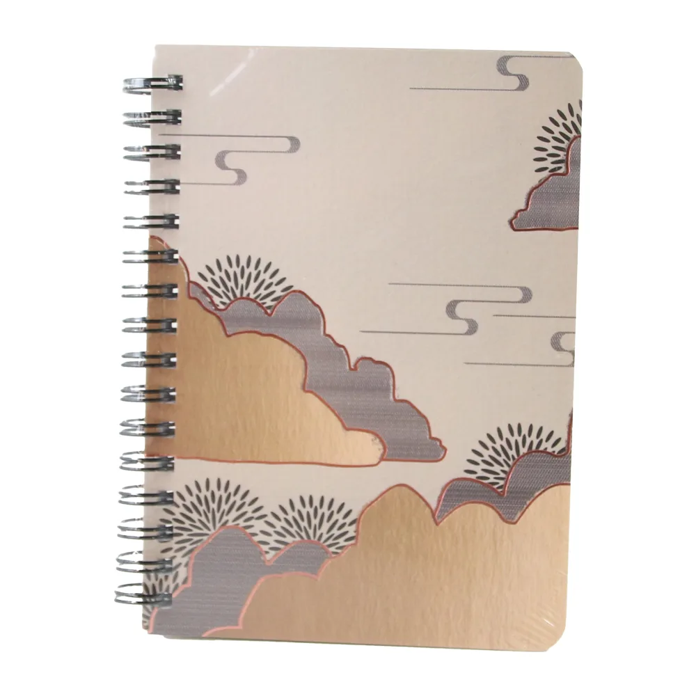 Agenda nedatata cu spirala si pagini liniate Funze aurii 11 x 14.5 cm