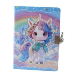 Agenda nedatata cu lacat si pagini liniate Unicorn 13 x 17.5 cm