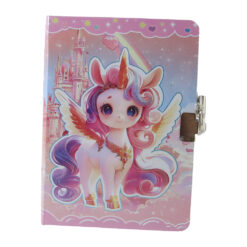 Agenda nedatata cu lacat si pagini liniate Unicorn 13 x 17.5 cm
