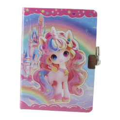 Agenda nedatata cu lacat si pagini liniate Unicorn 13 x 17.5 cm