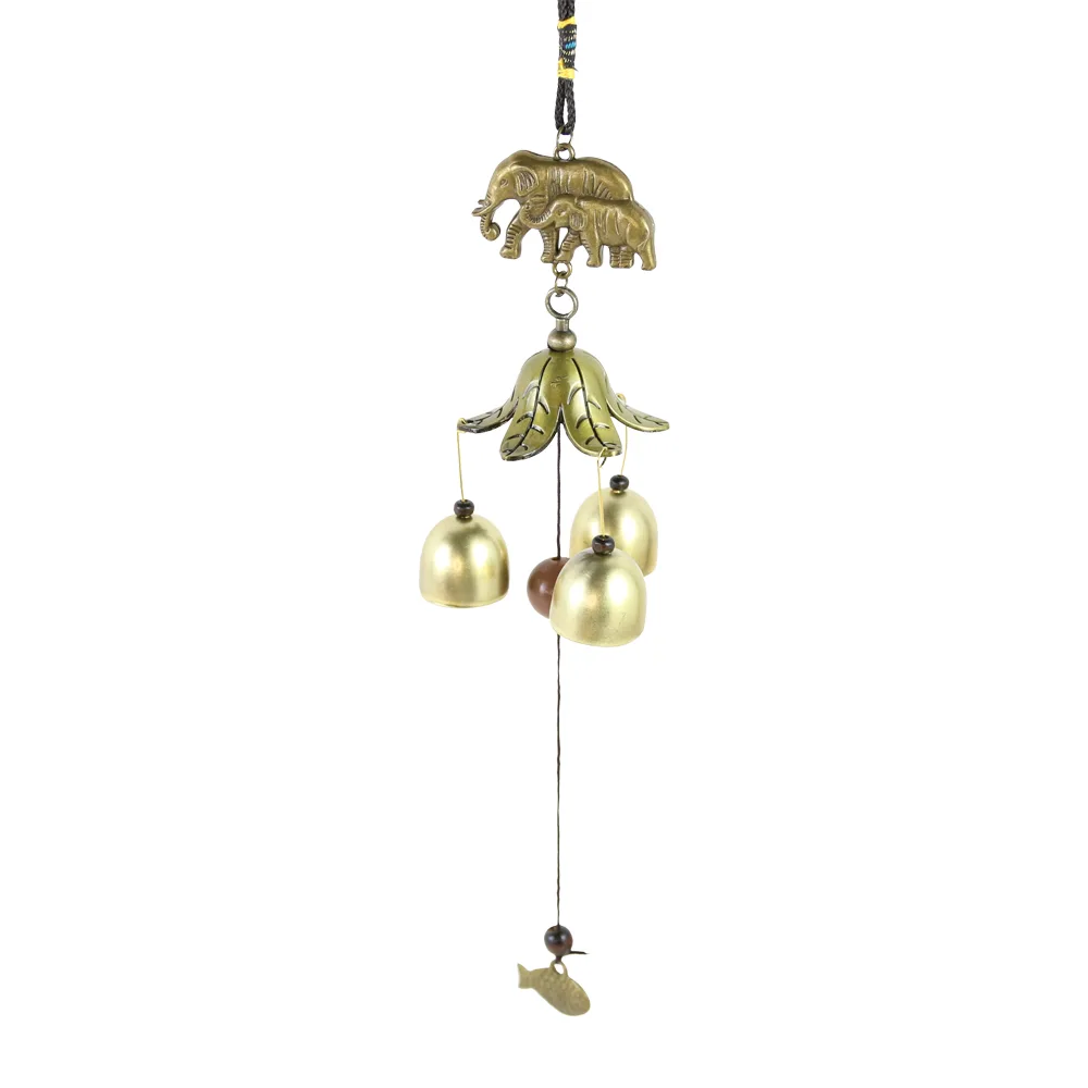 Clopotel de vant din metal cu elefanti 38 cm Clopotel de vant din metal cu elefanti 38 cm